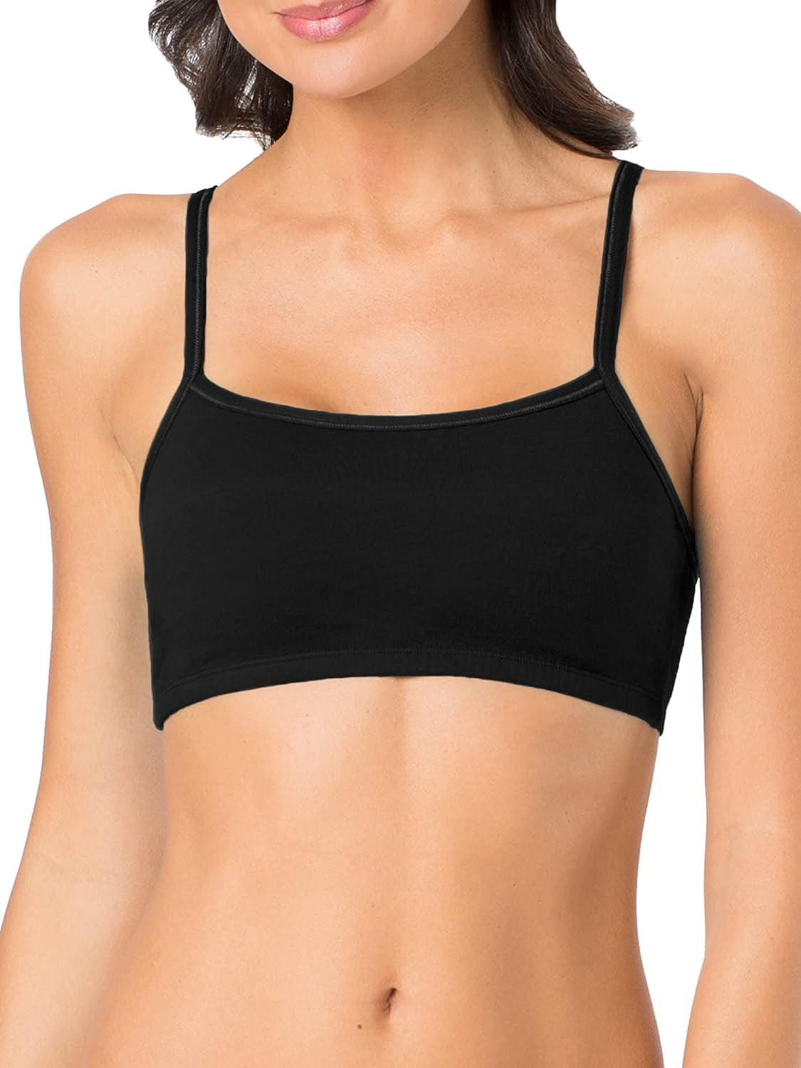 Women'S Spaghetti Strap Cotton Pullover Sports Bra Value Pack