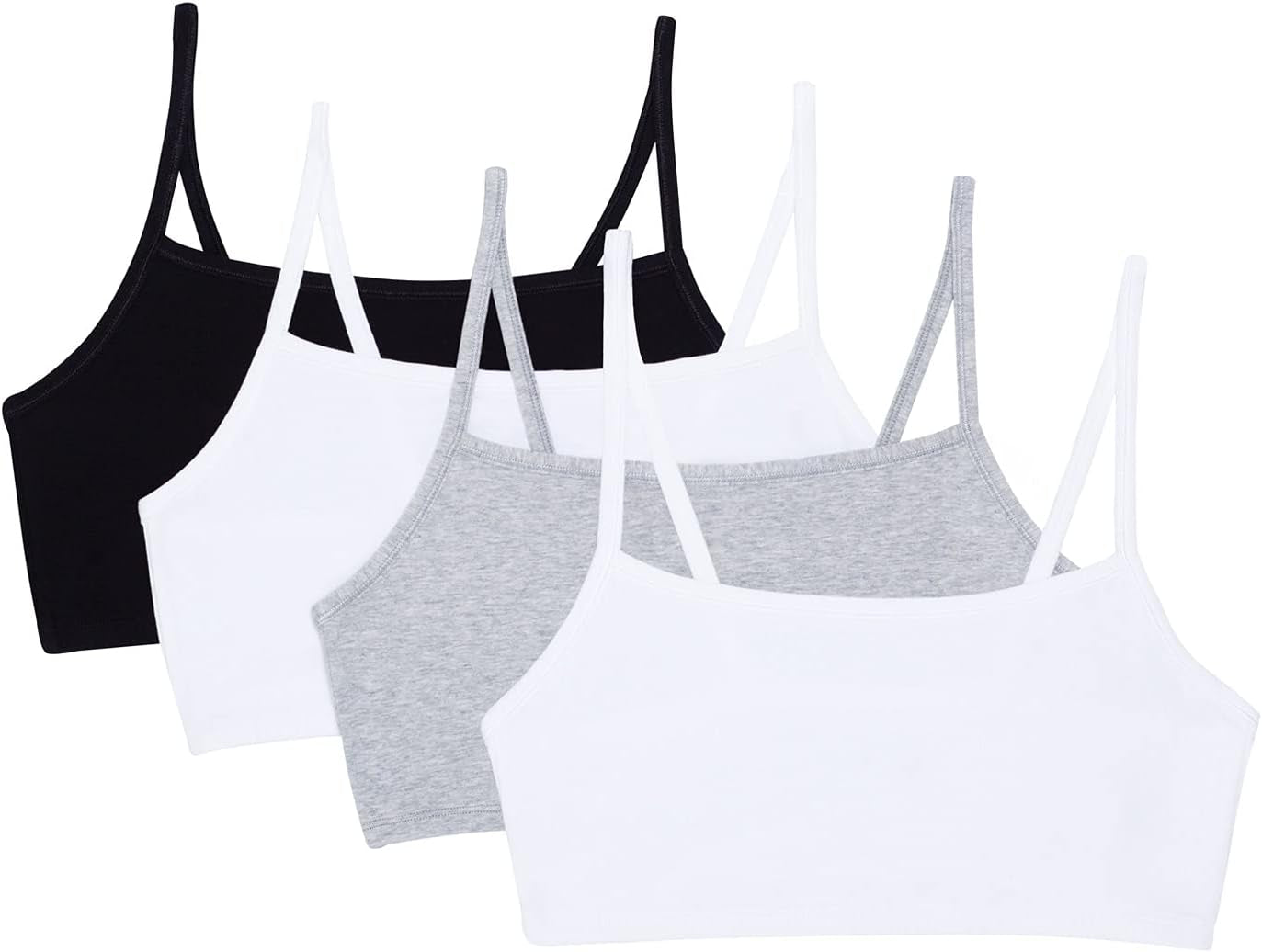 Women'S Spaghetti Strap Cotton Pullover Sports Bra Value Pack